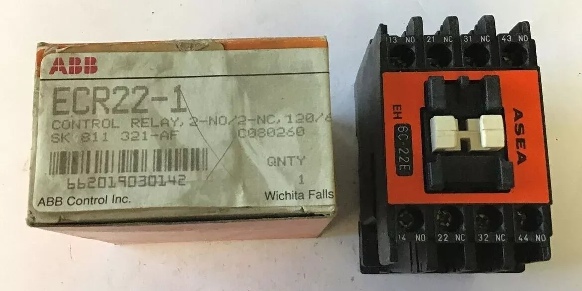 abb-ecr22-1-control-relay-2no-2nc-eh6c-22e-600vac-10a ABB ECR22-1 CONTROL RELAY 2NO/2NC EH6C-22E 600VAC 10A