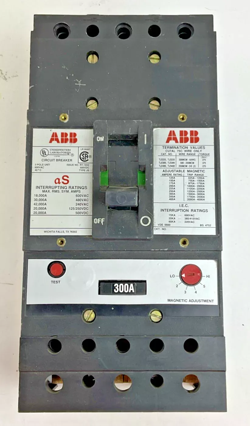 ABB MF868344 CIRCUIT BREAKER 300A TYPE JS 600VAC 500VDC 3POLE