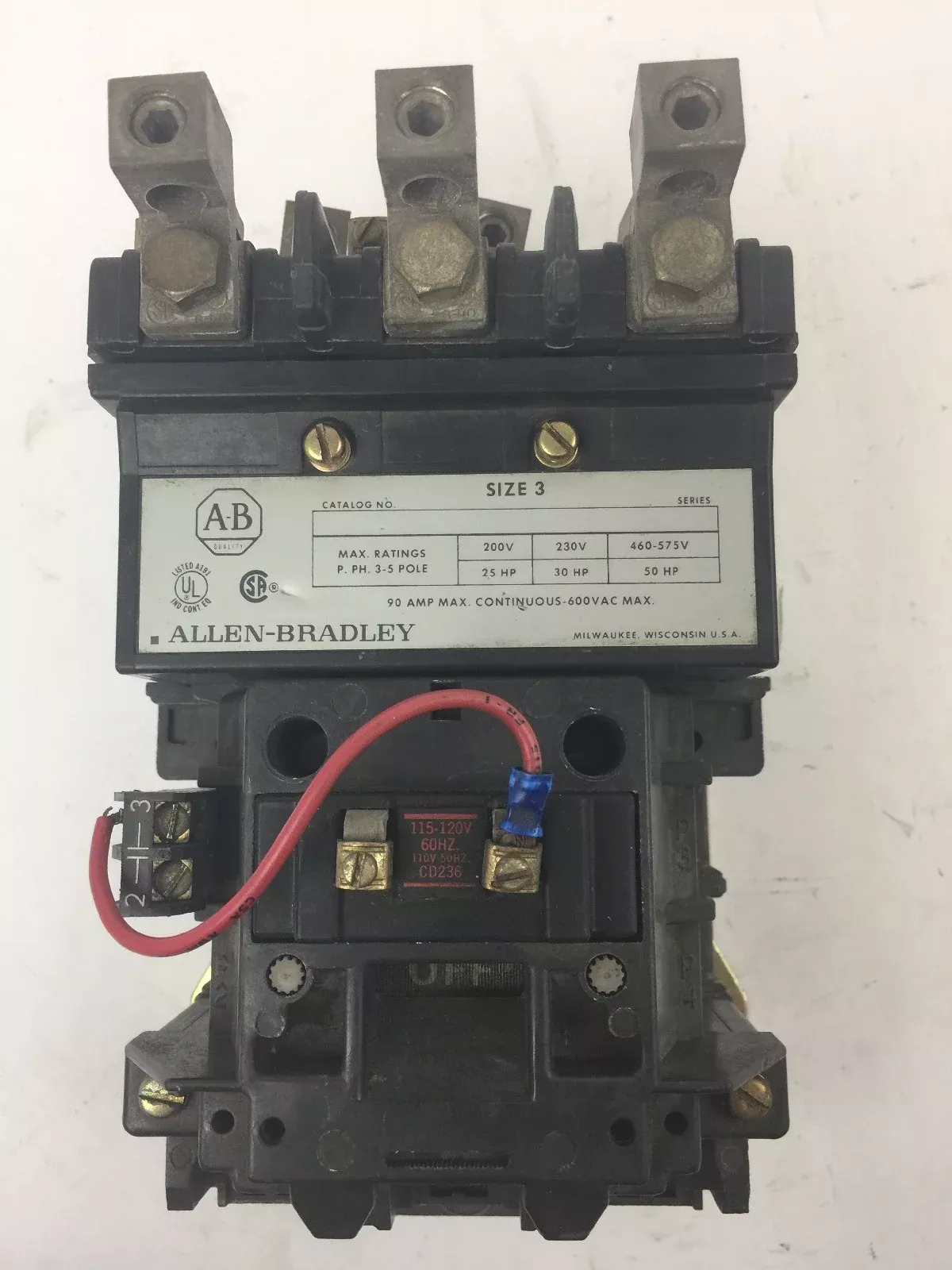 allen-bradely-500-dod930-starter-size-3-600vac-90a-cd236-115-120v-60hz-110v-50hz ALLEN BRADELY 500-DOD930 STARTER SIZE 3 600VAC 90A CD236 115-120V 60HZ 110V 50HZ