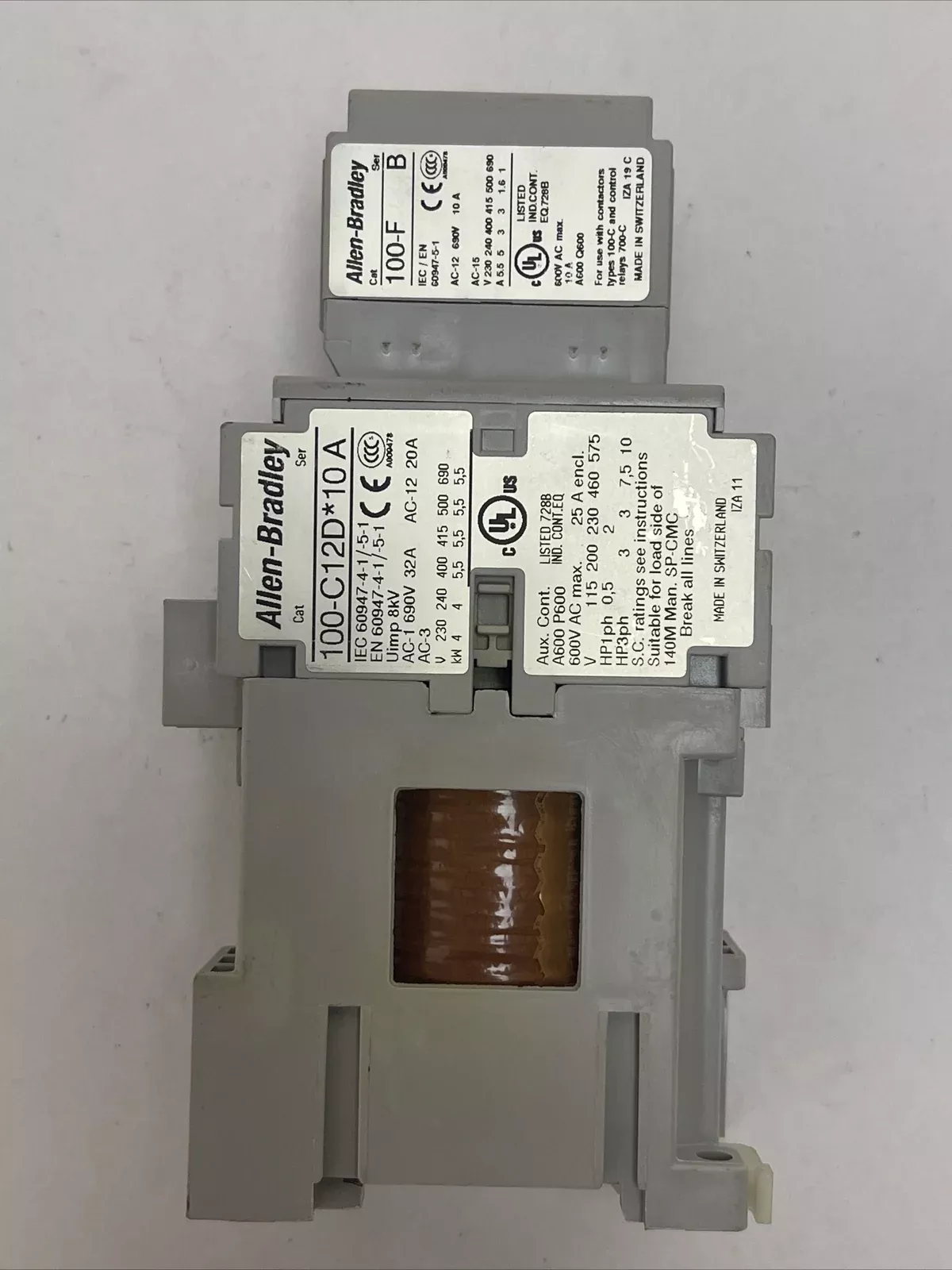 allen-bradley-100-c12d-10-contactor-ser-600vac-25a-10hp-coil-24vdc-100-f-ser-b ALLEN BRADLEY 100-C12D*10 CONTACTOR SER A 600VAC 25A 10HP COIL 24VDC 100-F SER B