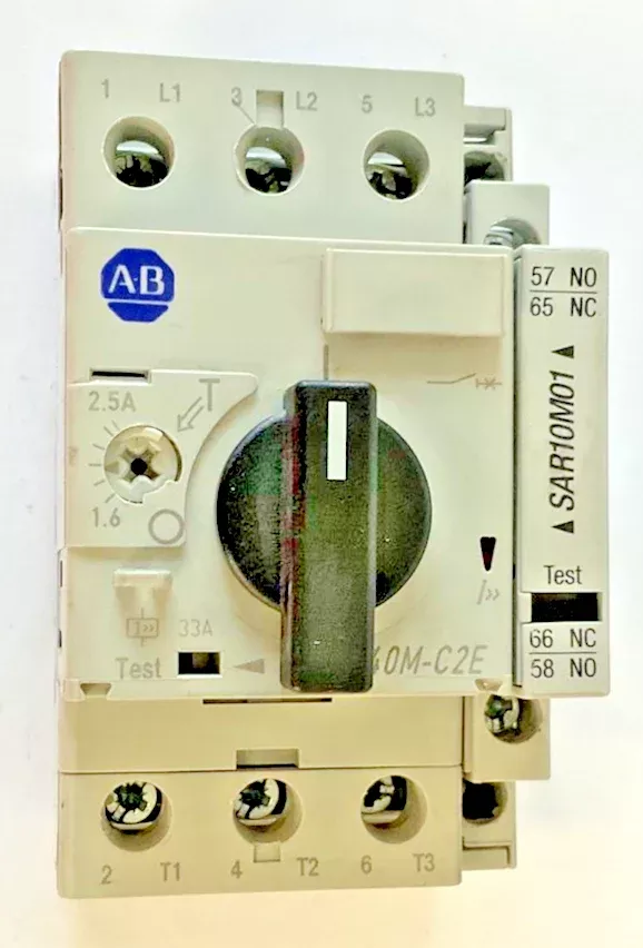 ALLEN BRADLEY 140M-C2E-B25 CONTACTOR SER.B W/ 140M-C-A AUX. CONTACT SER.A