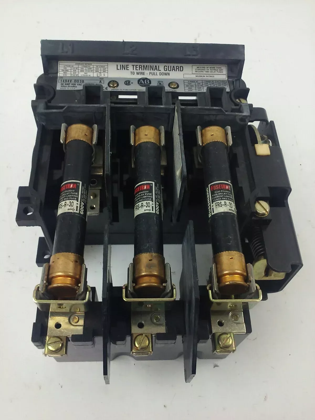 allen-bradley-1494v-ds30-ser-fusible-switch-3ph-3p-30a-600v-1494v-fsr633 ALLEN BRADLEY 1494V-DS30 SER. A, FUSIBLE SWITCH, 3PH, 3P, 30A, 600V,1494V-FSR633