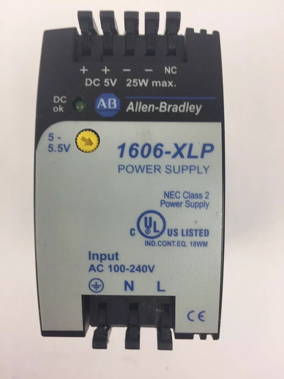 allen-bradley-1606-xlp25a-power-supply-input-100-240vac-output-5-5-5vdc-5a-25w ALLEN BRADLEY 1606-XLP25A POWER SUPPLY INPUT 100-240VAC OUTPUT 5-5.5VDC 5A 25W