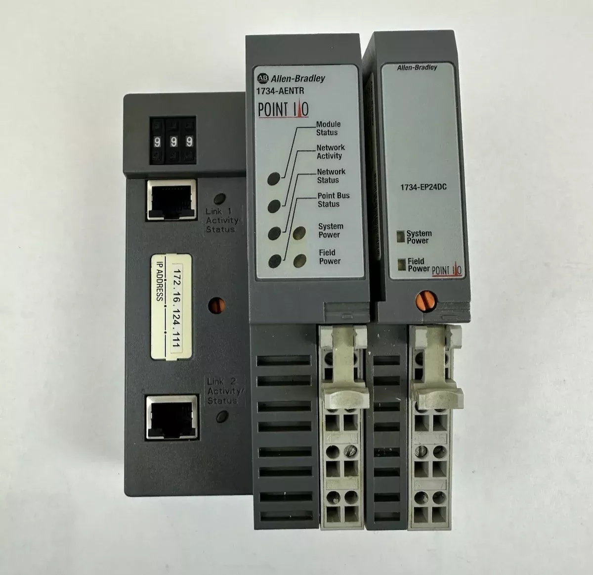 ALLEN-BRADLEY 1734-AENTR Ser. A FW 3.010 NETWORK ADAPTER MODULE POINT I/O 24 VDC