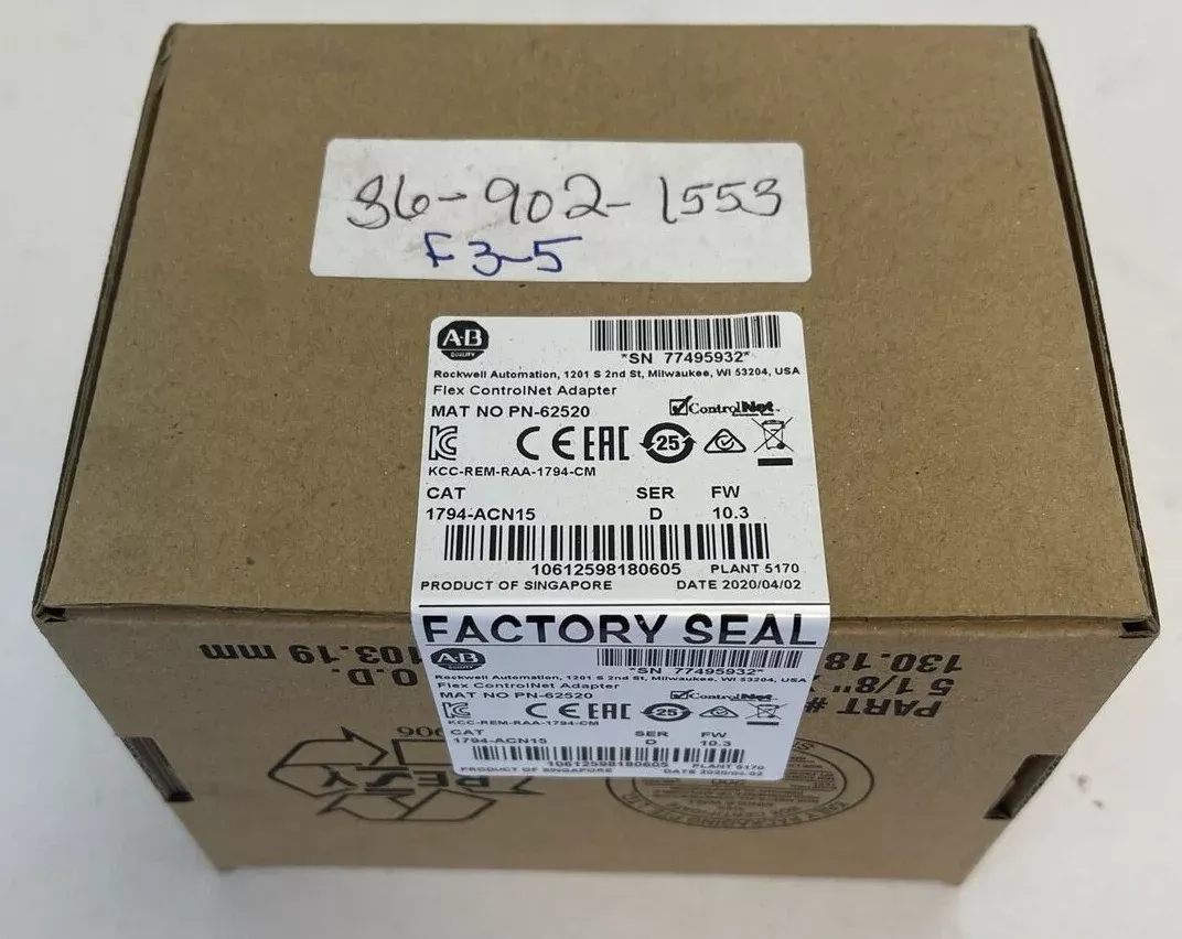 allen-bradley-1794-acn15-flex-control-net-adapter-ser-d-fw-10-3 ALLEN BRADLEY 1794-ACN15 FLEX CONTROL NET ADAPTER SER D FW 10.3