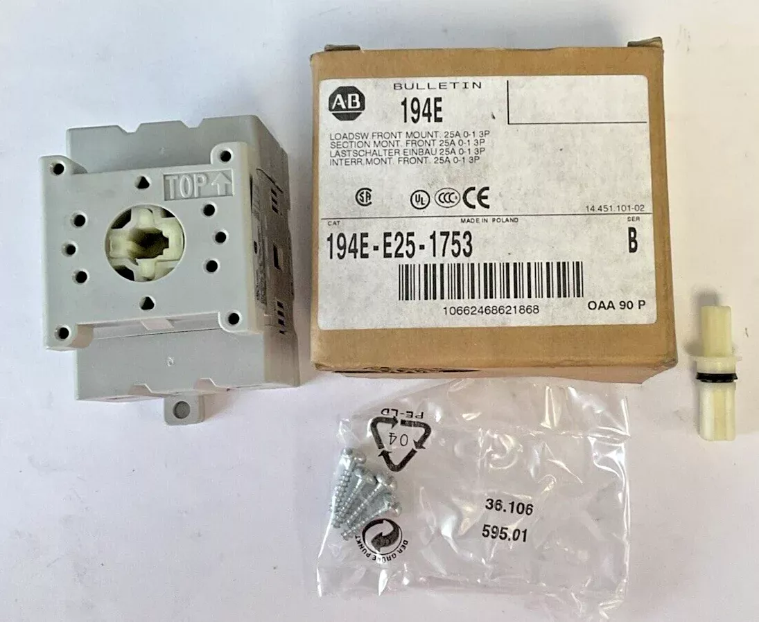 allen-bradley-194e-e25-1753load-switch-front-mount-ser-b-25a ALLEN BRADLEY 194E-E25-1753LOAD SWITCH FRONT MOUNT SER.B 25A