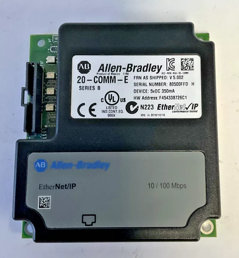 allen-bradley-20-comm-e-interface-adapter-ver-5-002-5vdc-350ma-ser-b ALLEN BRADLEY 20-COMM-E INTERFACE ADAPTER VER.5.002 5VDC 350MA SER.B