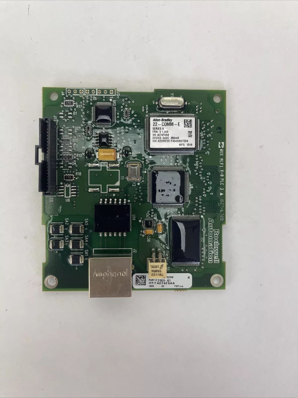 ALLEN BRADLEY 22-COMM-E POWER FLEX ETHERNET/IP ADAPTOR 5VDC 350mA FRN V 1.009