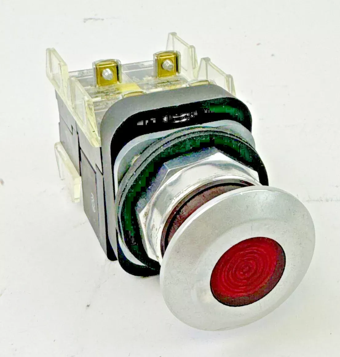 ALLEN-BRADLEY - 800T-FXTQH2RA5 SER. U - RED MUSHROOM PUSH/PULL BUTTON W/ BLOCK
