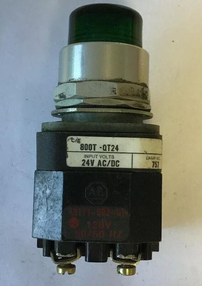 allen-bradley-800t-qt24ser-t-green-pushbutton-switch-24vac-dc-757-lamp ALLEN-BRADLEY 800T-QT24SER. T GREEN PUSHBUTTON SWITCH 24VAC/DC #757 LAMP
