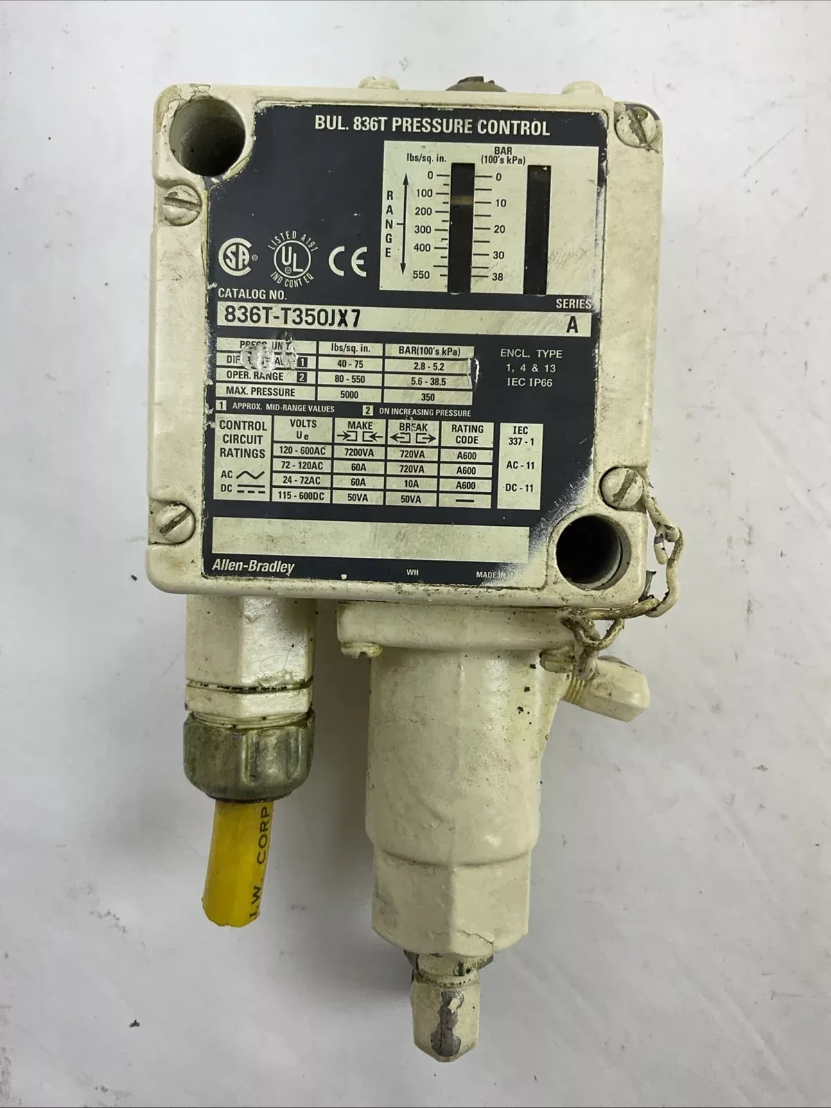 allen-bradley-836t-t350jx7-pressure-control-ser ALLEN BRADLEY 836T-T350JX7 PRESSURE CONTROL SER A