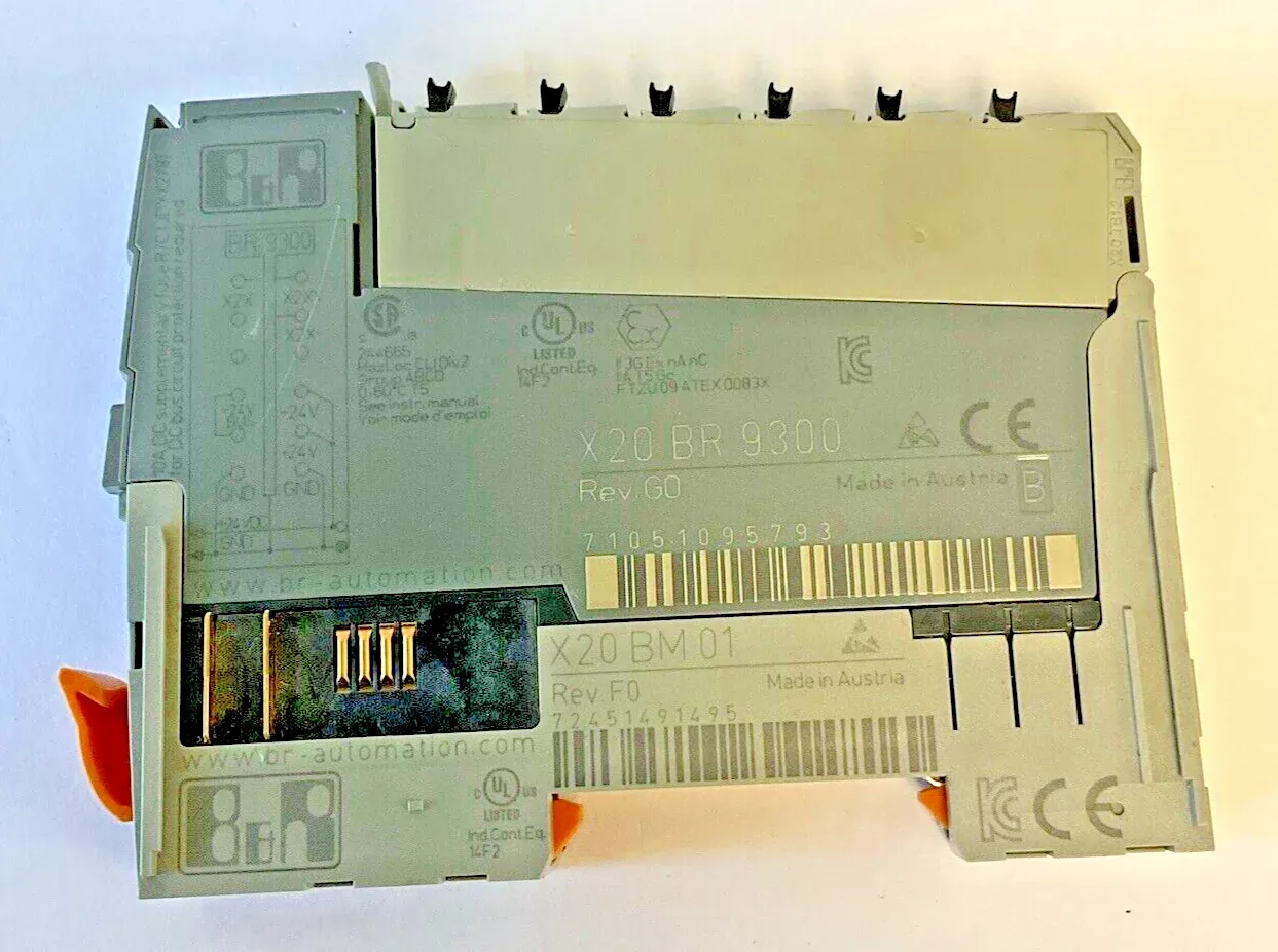 b-r-automation-plc-module-receiver-x20br9300-rev-g0-x20bm01-rev-f0 B&R AUTOMATION PLC MODULE RECEIVER X20BR9300 REV.G0 X20BM01 REV.F0