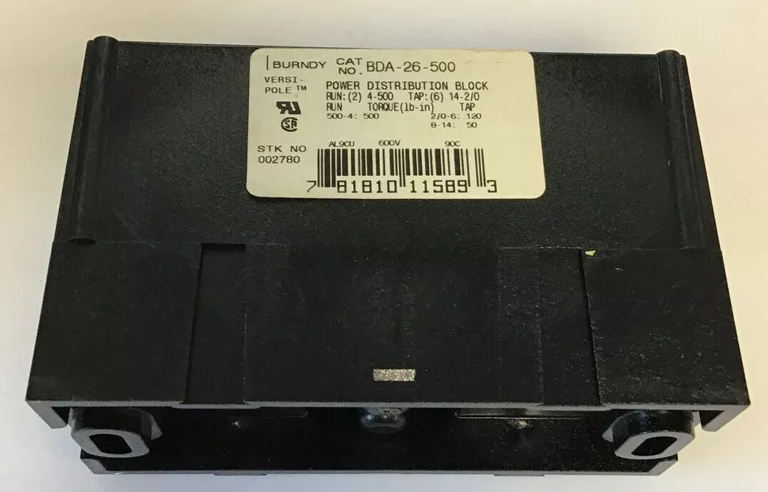 burndy-bda-26-500-power-distribution-block-versi-pole BURNDY BDA-26-500 POWER DISTRIBUTION BLOCK VERSI-POLE