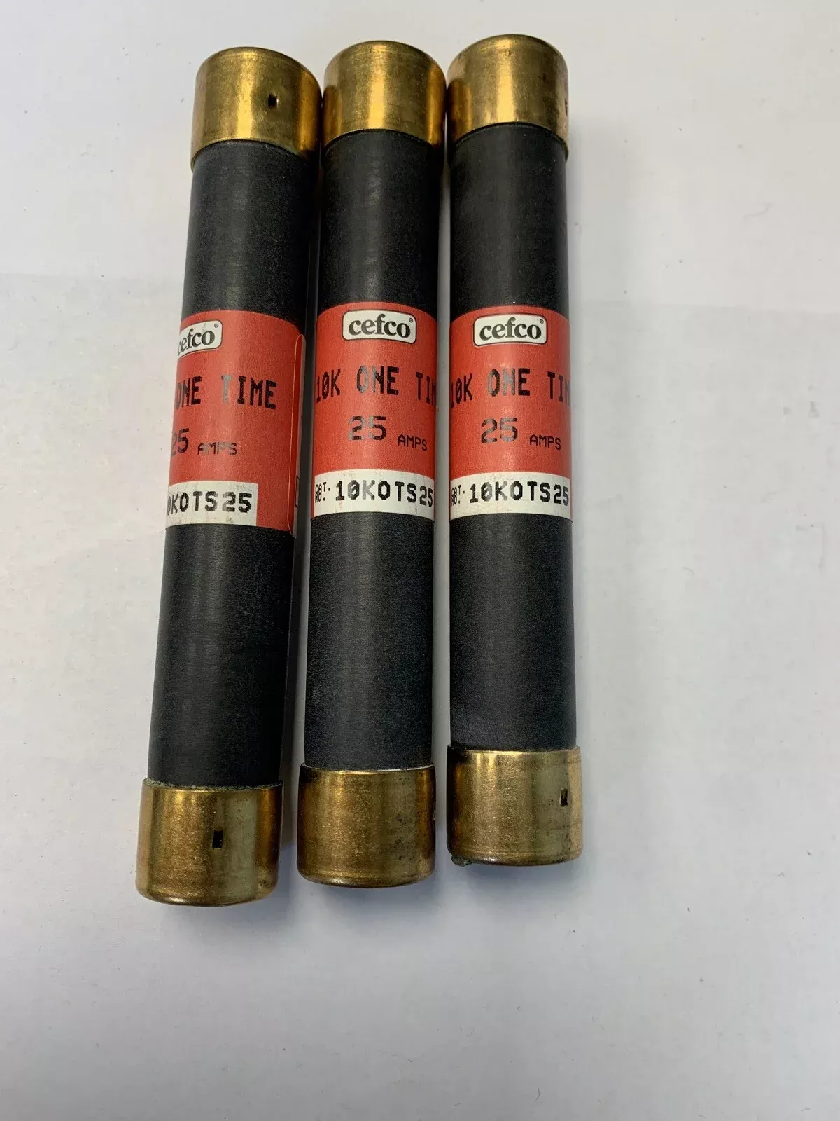 Cefco 10KOTS25 25A 600V Class H Fuse "Lot of 3"