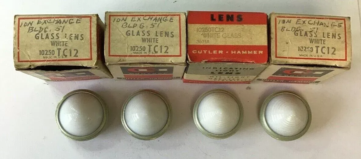 cutler-hammer-10250tc12-white-lens-lotof4 CUTLER HAMMER 10250TC12 WHITE LENS ***LOTOF4***