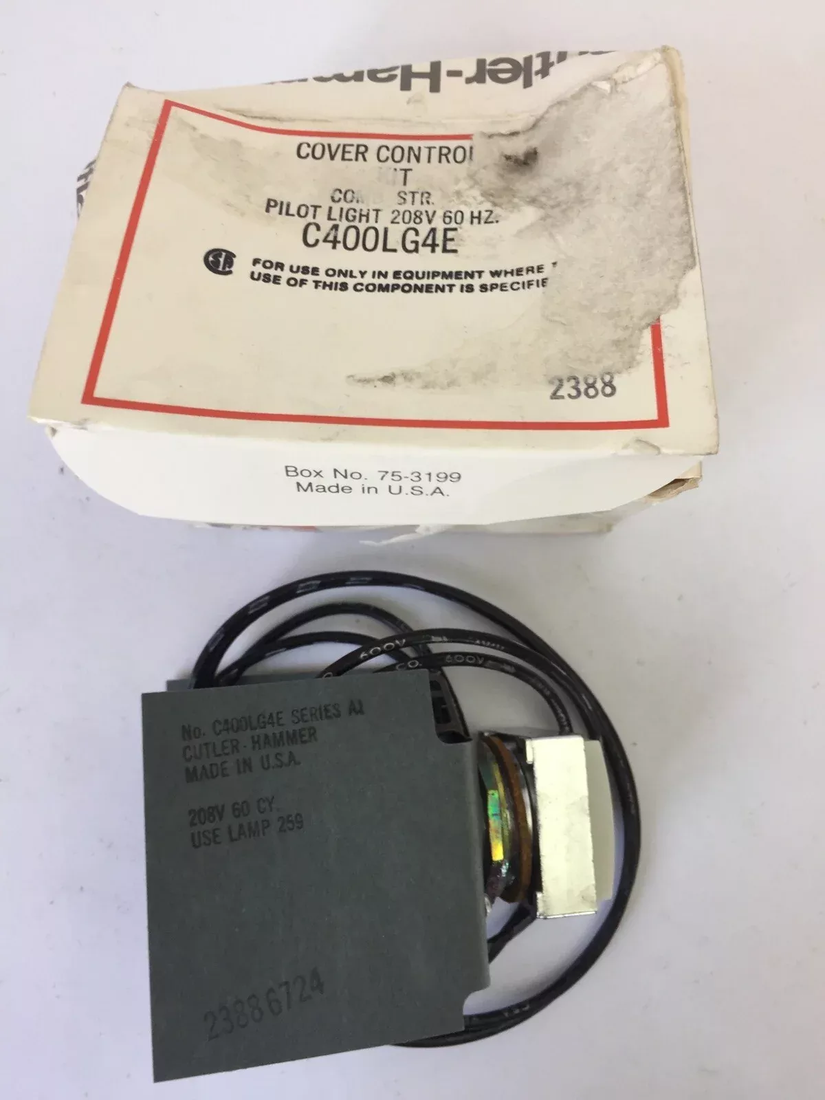 cutler-hammer-c400lg4e-cover-control-kit-comb-str-pilot-light-208v-60hz CUTLER HAMMER C400LG4E COVER CONTROL KIT COMB. STR. PILOT LIGHT 208V 60HZ