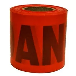 "Danger" Tape, Red, Waterproof, 300-Ft.