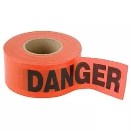 "Danger" Tape, Red Weatherproof Vinyl, 1,000-Ft.