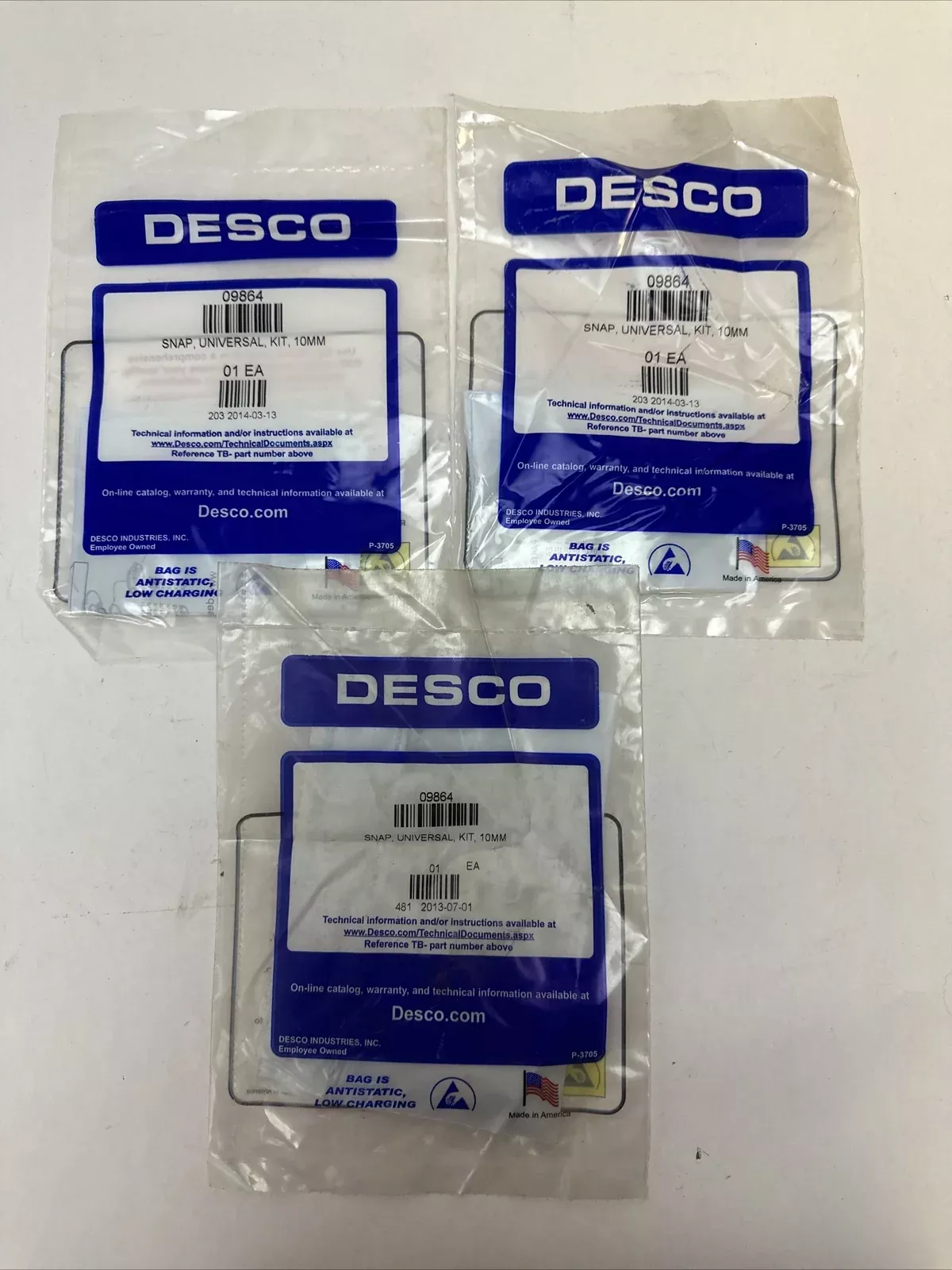 desco-09864-snap-universal-kit-10mm-lot-3 DESCO 09864 SNAP UNIVERSAL KIT 10MM (LOT OF 3)
