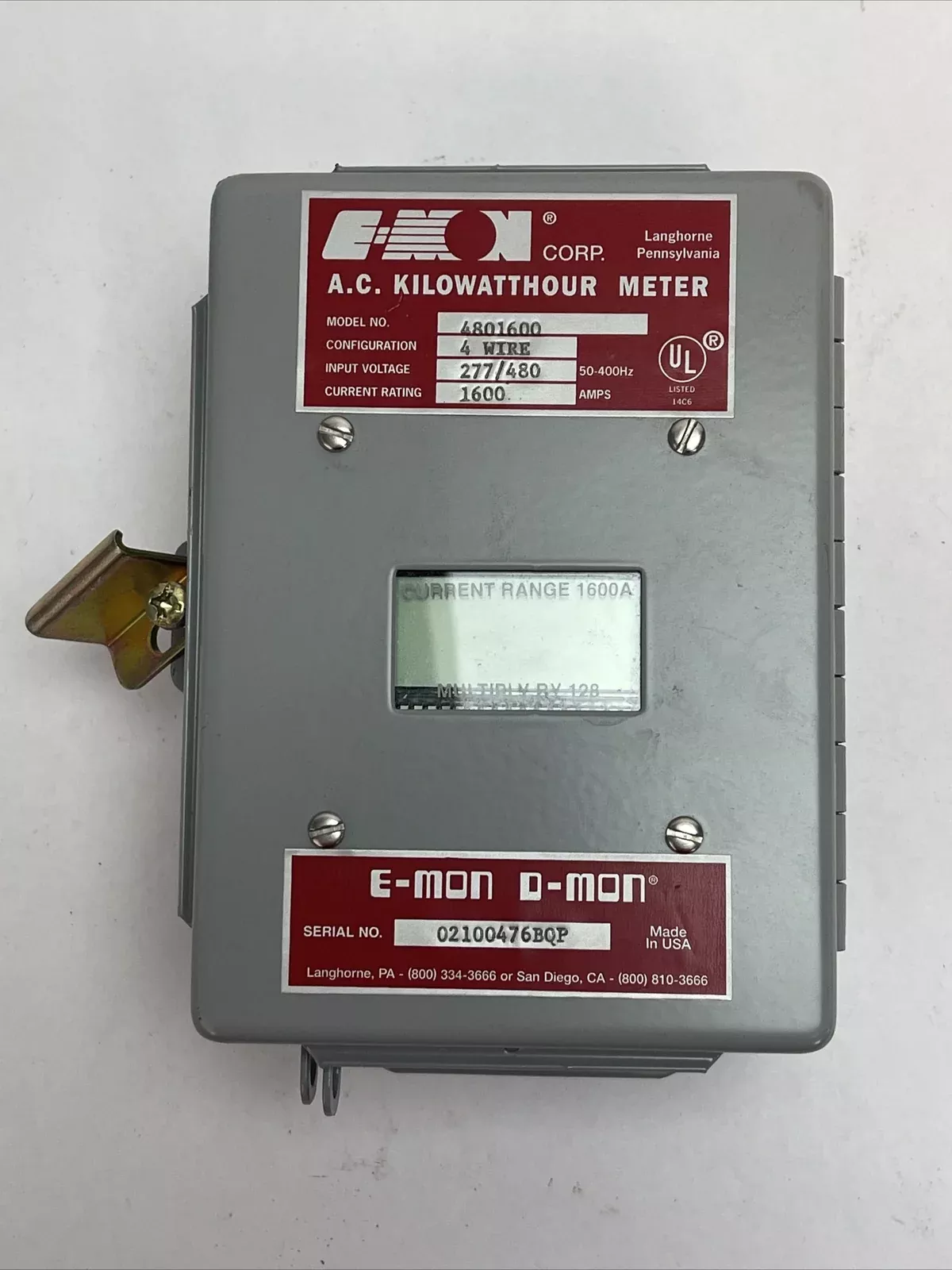 e-mon-4801600-ac-kilowatthour-meter-4wire-277-480v-50-400hz-1600amp-d-mon E-MON 4801600 AC KILOWATTHOUR METER 4WIRE 277/480V 50-400HZ 1600AMP D-MON
