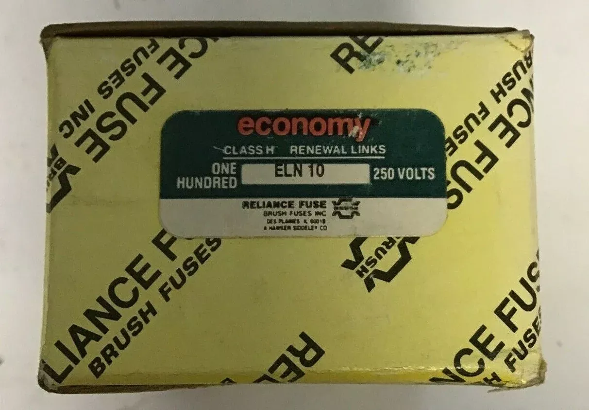 economy-eln10-fuse-renewal-links-class-h-250volts-lot-215 ECONOMY ELN10 FUSE RENEWAL LINKS CLASS H 250VOLTS ****LOT OF 215****