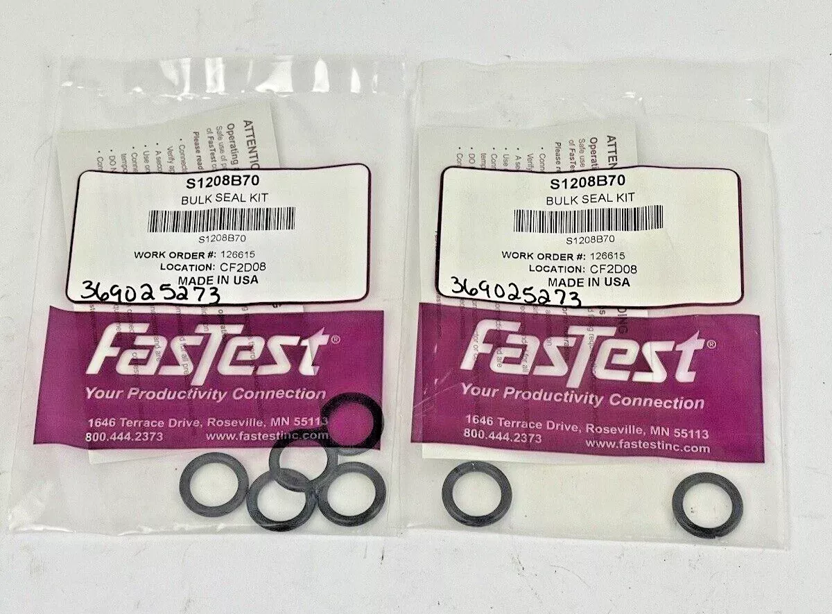 fastest-lot-7-bulk-seal-kit-s1208b70-o-ring-replacement-5-incl-in-kit-2 FasTest *LOT OF 7* BULK SEAL KIT- S1208B70 O-RING REPLACEMENT (5 INCL IN KIT +2)