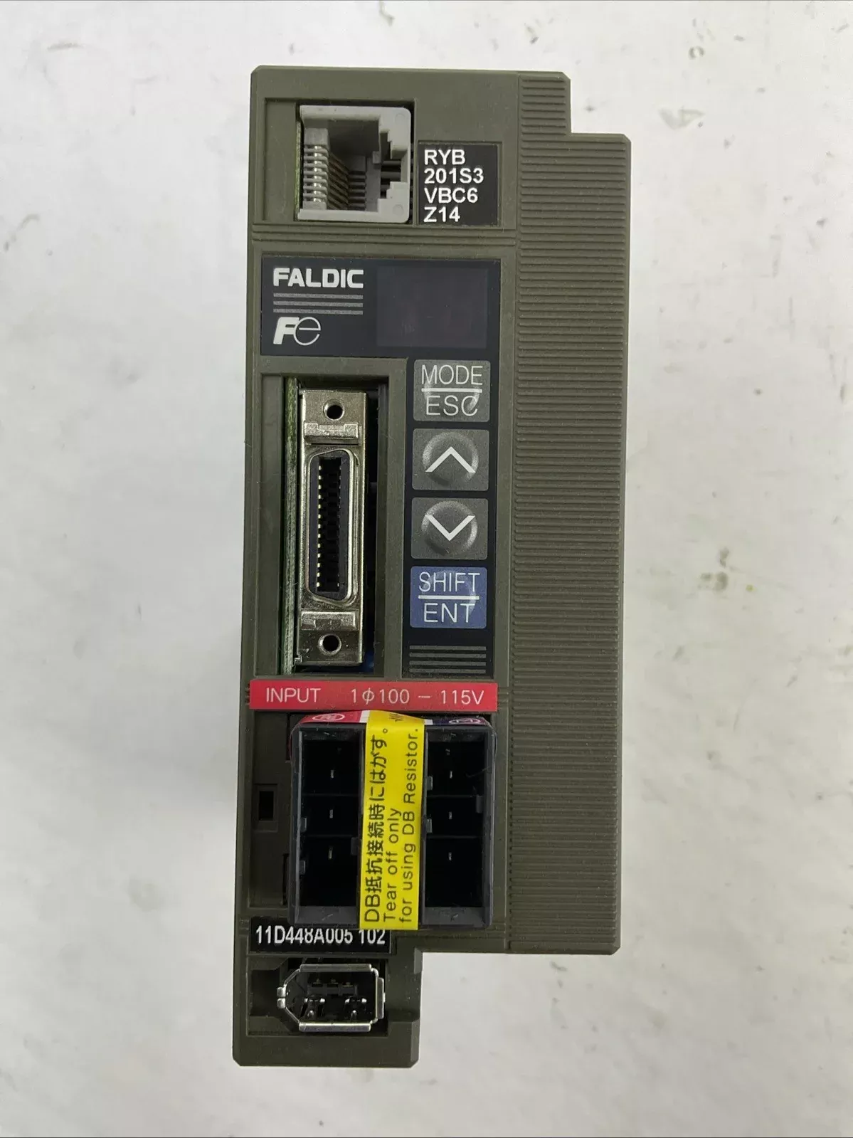 FUJI FALDIC RYB201S3-VBC-Z14 SERVO DRIVE OUTPUT 49V INPUT 100-115V