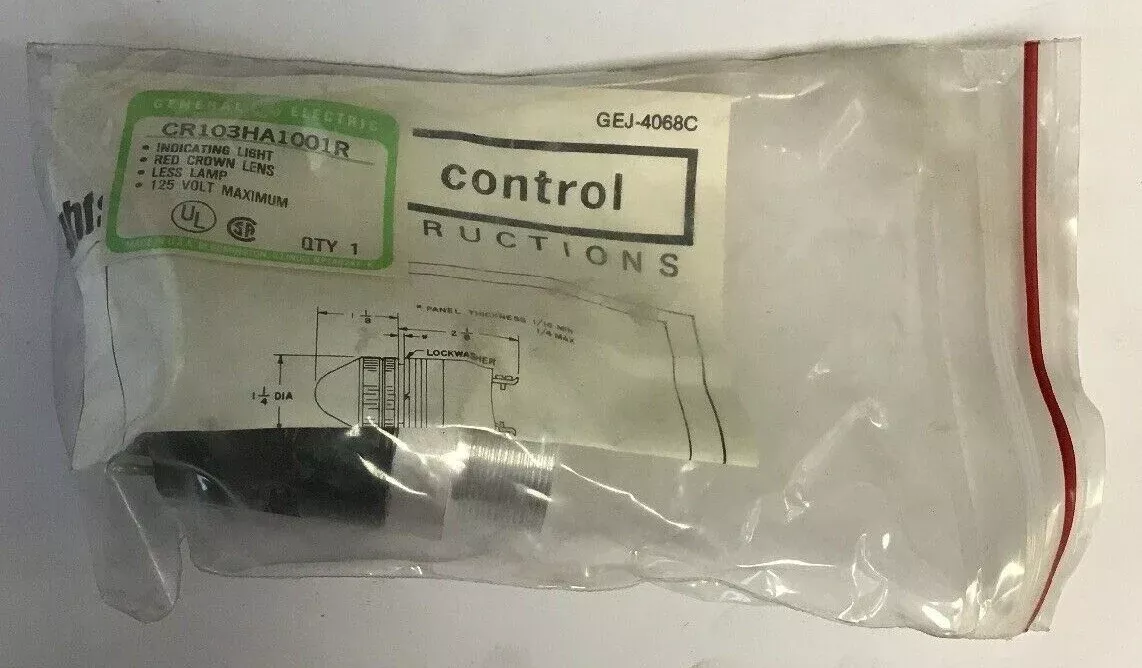 ge-cr103ha1001r-indicating-light-red-crown-lens-125v-w-o-bulb-lotof2 GE CR103HA1001R INDICATING LIGHT RED CROWN LENS 125V.W/O BULB***LOTOF2***