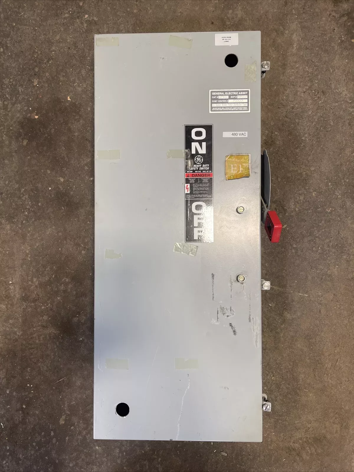 GE TH3364J MODEL 11 FUSIBLE SAFETY SWITCH 200A 600VAC 250VDC 150HP TYPE 1, 5, 12