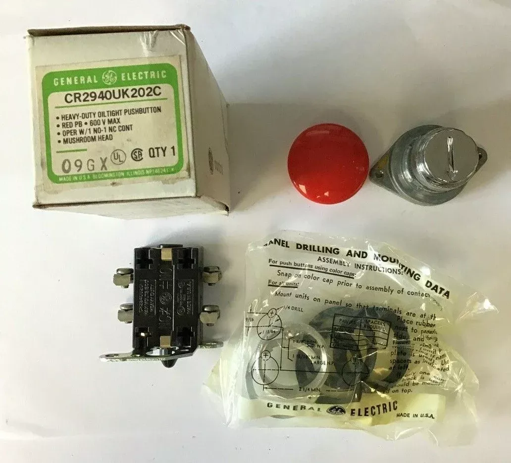 general-electric-cr2940uk202c-pushbutton-red-mushroom-head GENERAL ELECTRIC CR2940UK202C PUSHBUTTON RED MUSHROOM HEAD