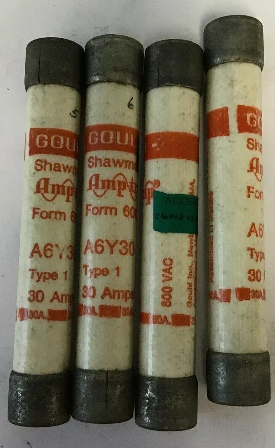 gould-shawmut-a6y30-amp-trap-fuse-600vac-type1-30amp-lotof4 GOULD SHAWMUT A6Y30 AMP-TRAP FUSE 600VAC TYPE1 30AMP ***LOTOF4***