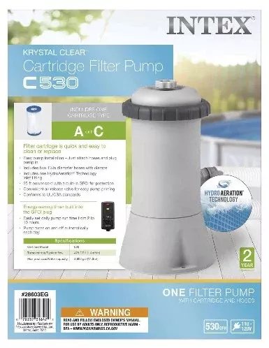 Intex Krystal Clear Above Ground Filter Pump 530 gal 14.1 in. H