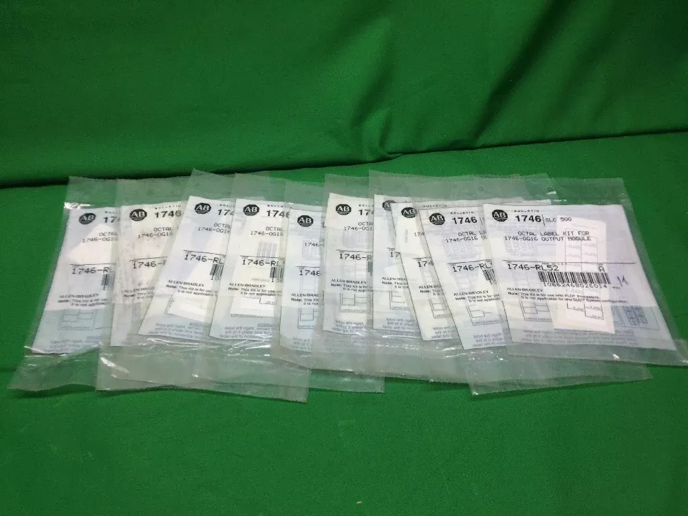 *LOT OF 10* ALLEN BRADLEY 1746-RL52 OCTAL LABEL KIT FOR 1746-OG16 OUTPUT MODULE