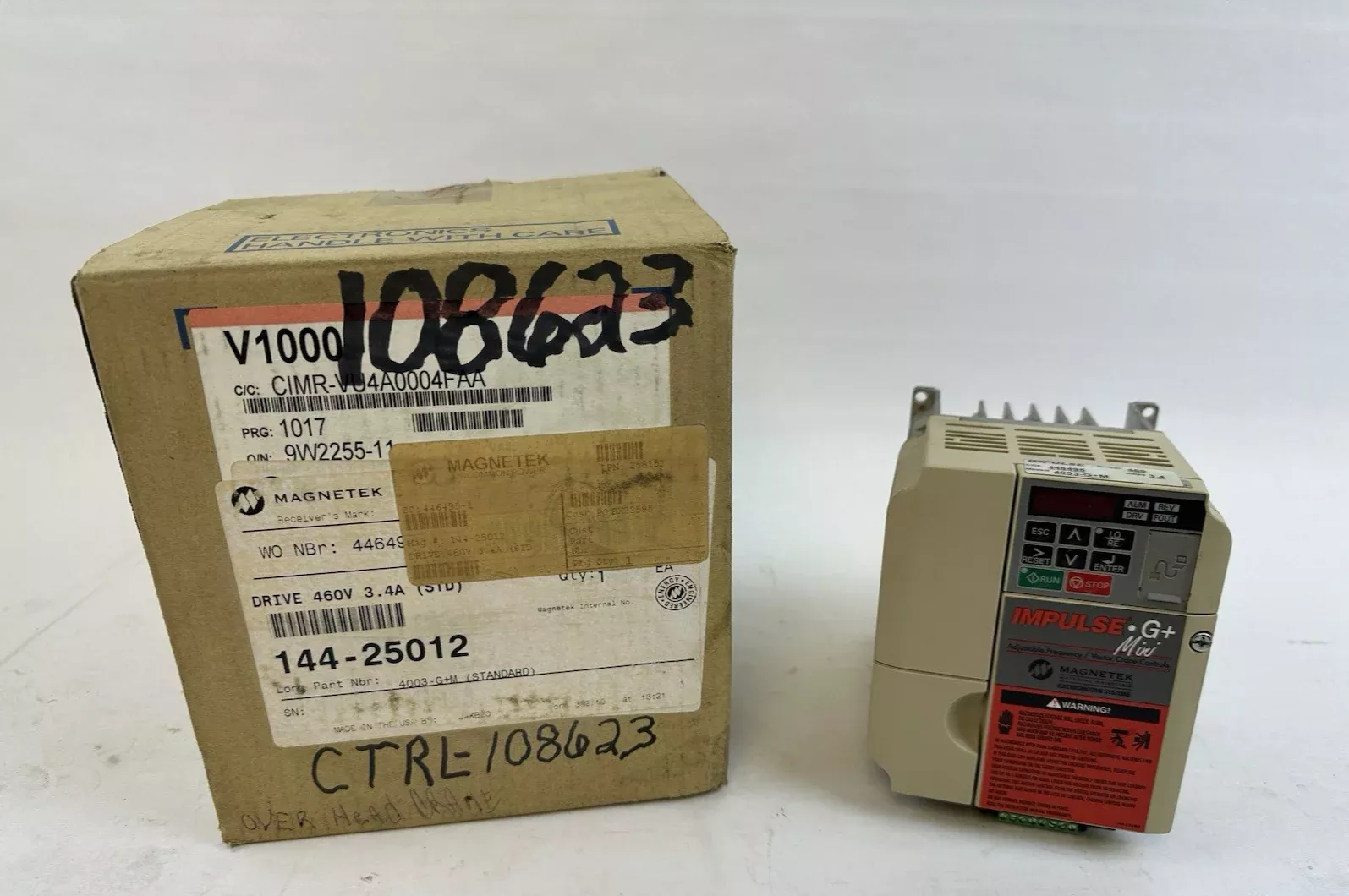 MAGNETEK IMPULSE DRIVE G+ MINI 4003-G+M CIMR-VU4A0004FAA REV A 480V