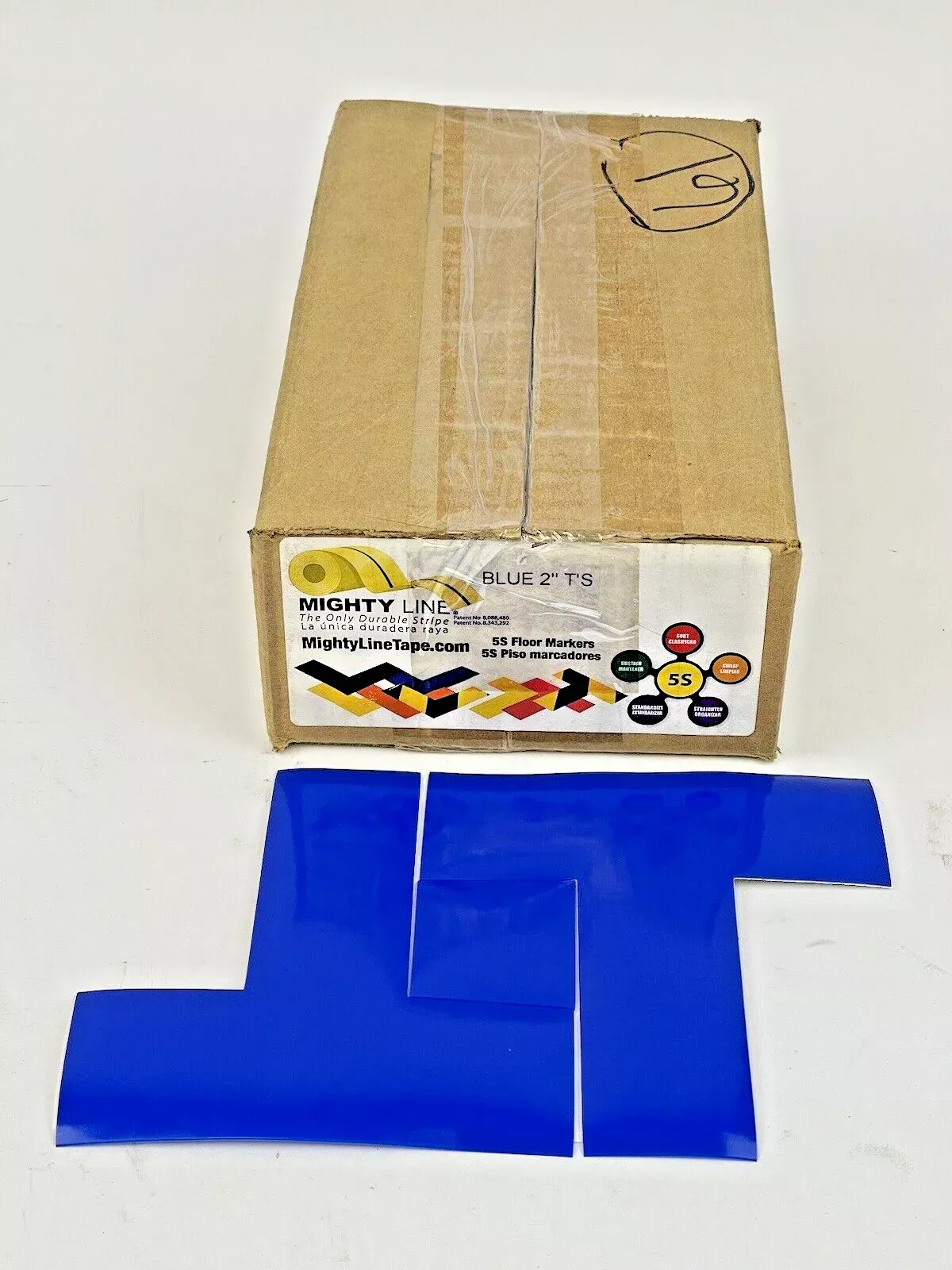 mighty-line-tape-blue-t-box-100-industrial-tape-t-s-6-x6-x2 MIGHTY LINE TAPE - BLUE T - BOX of 100 - INDUSTRIAL TAPE - T's - 6"X6"X2"