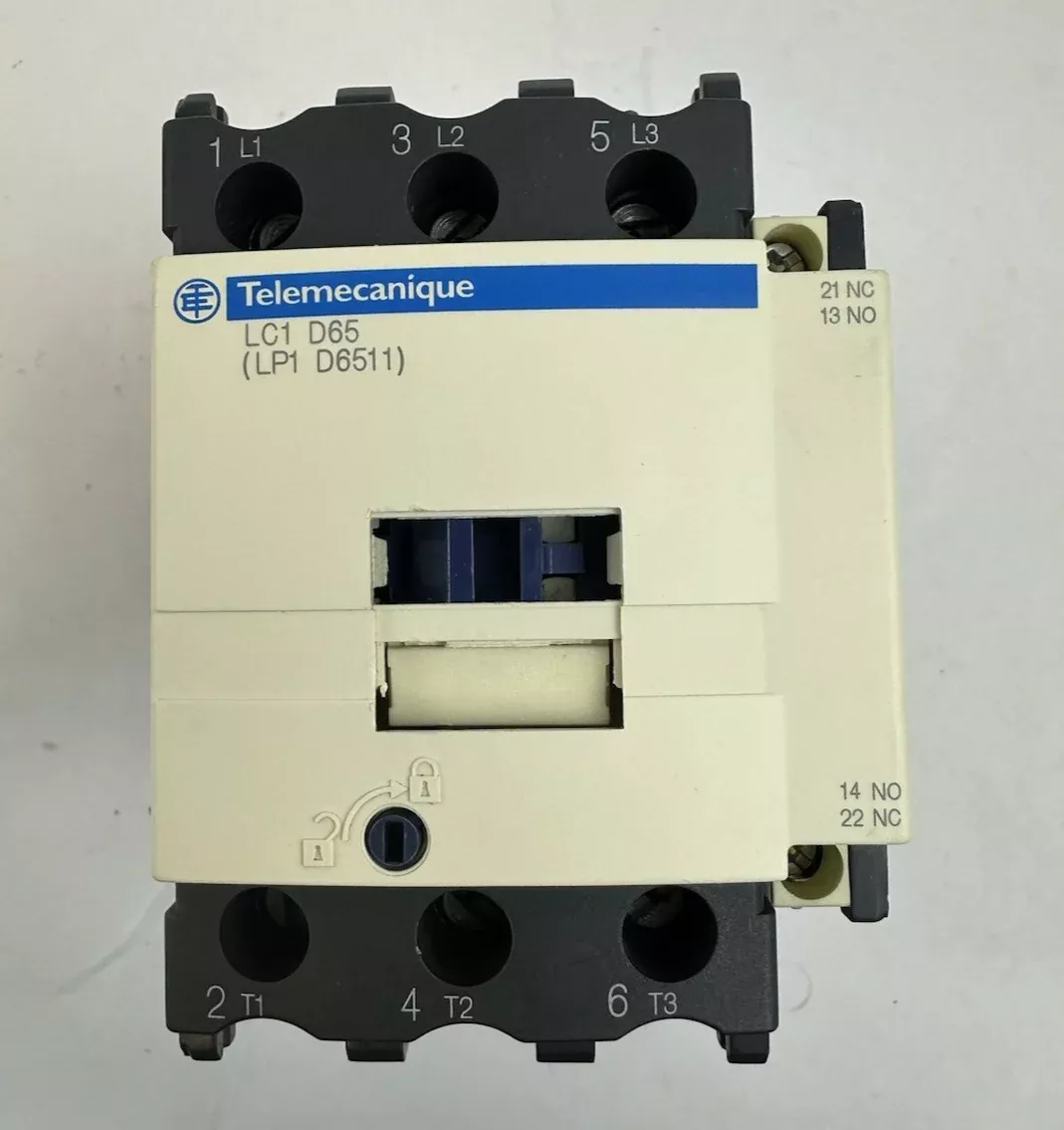 schneider-telemecanique-lc1-d65-contactor-80a-3p-24v-dc-coil-lp1d6511-50hp SCHNEIDER TELEMECANIQUE LC1 D65 CONTACTOR 80A 3P 24V DC COIL LP1D6511 50HP