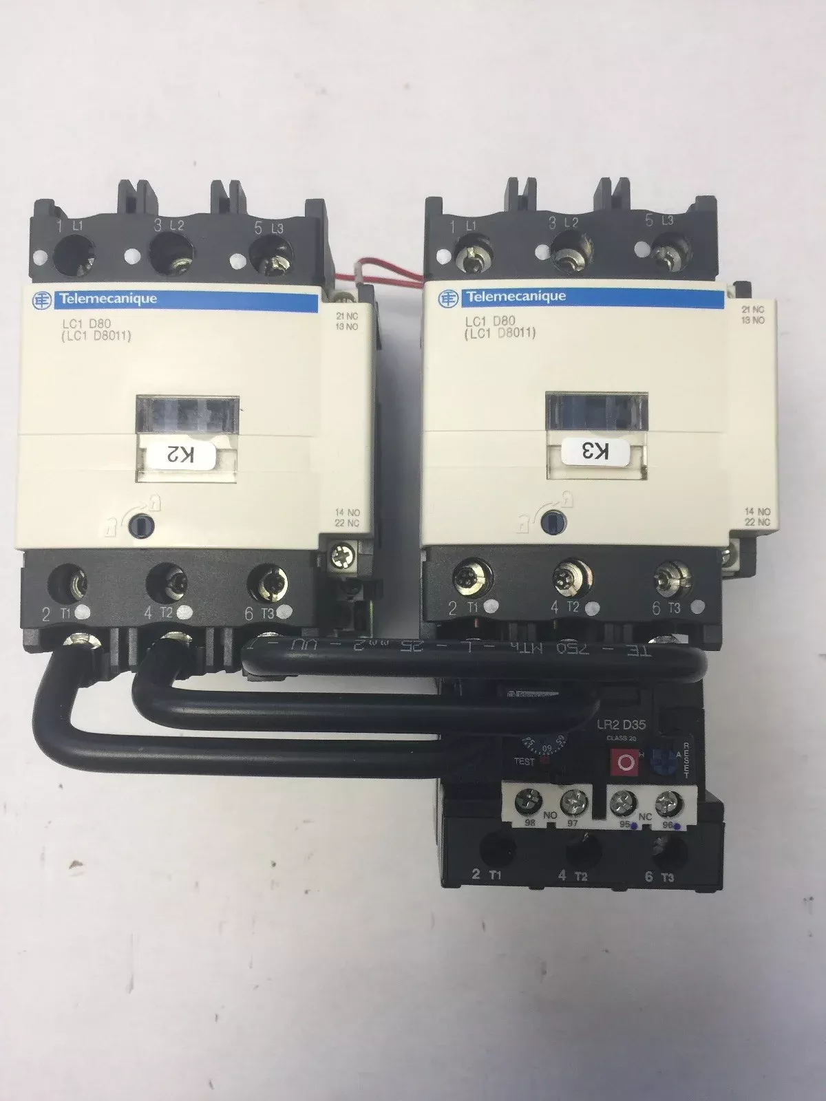 telemecanique-lc1-d80-reversing-contactor-lr2-d35-overload-lr2-d3559-lx1-d6-g7 TELEMECANIQUE LC1 D80 REVERSING CONTACTOR LR2 D35 OVERLOAD LR2 D3559 LX1 D6 G7