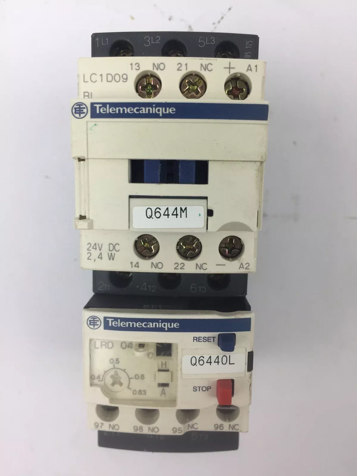 telemecanique-lc1d09bl-contactor-lrd04-overload-relay-lad4tbdl-24v TELEMECANIQUE LC1D09BL CONTACTOR LRD04 OVERLOAD RELAY LAD4TBDL 24V
