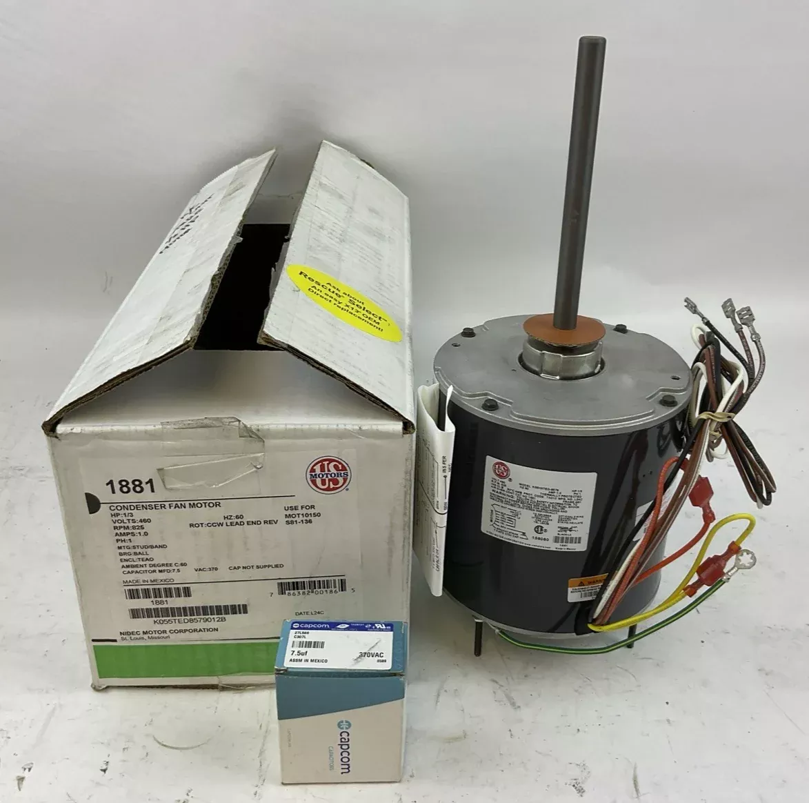 us-motors-k55hxted-8579-1-3hp-460v-60hz-1-0-amps-825rpm-condenser-fan-motor US MOTORS K55HXTED-8579 1/3HP 460V 60HZ 1.0 AMPS 825RPM CONDENSER FAN MOTOR