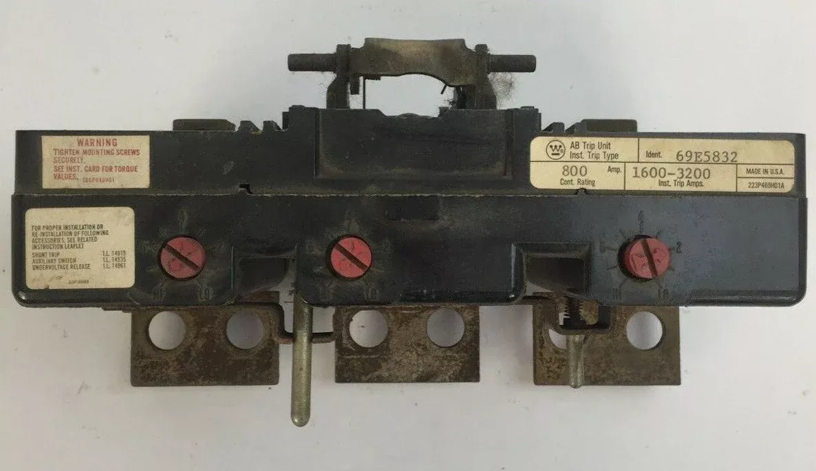 westinghouse-69e5832-ab-trip-unit-3pole-800amp-1600-3200-inst-trip-amps WESTINGHOUSE 69E5832 AB TRIP UNIT 3POLE 800AMP 1600-3200 INST TRIP AMPS