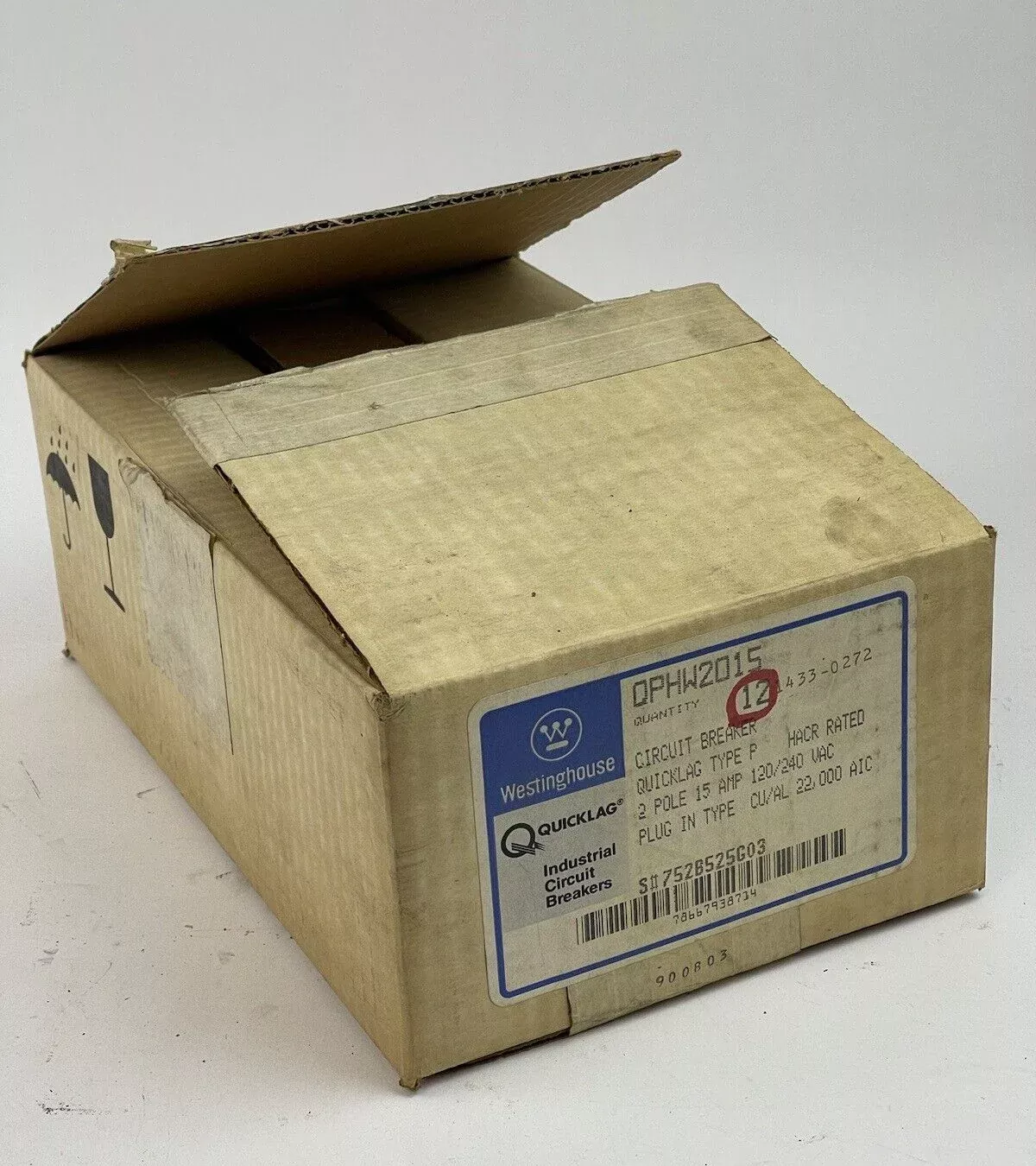 westinghouse-box-12-qphw2015-15a-2-pole-240-vac-quicklag-type-p-new WESTINGHOUSE **BOX OF 12** - QPHW2015 - 15A/2 POLE/240 VAC/QUICKLAG/TYPE P - NEW