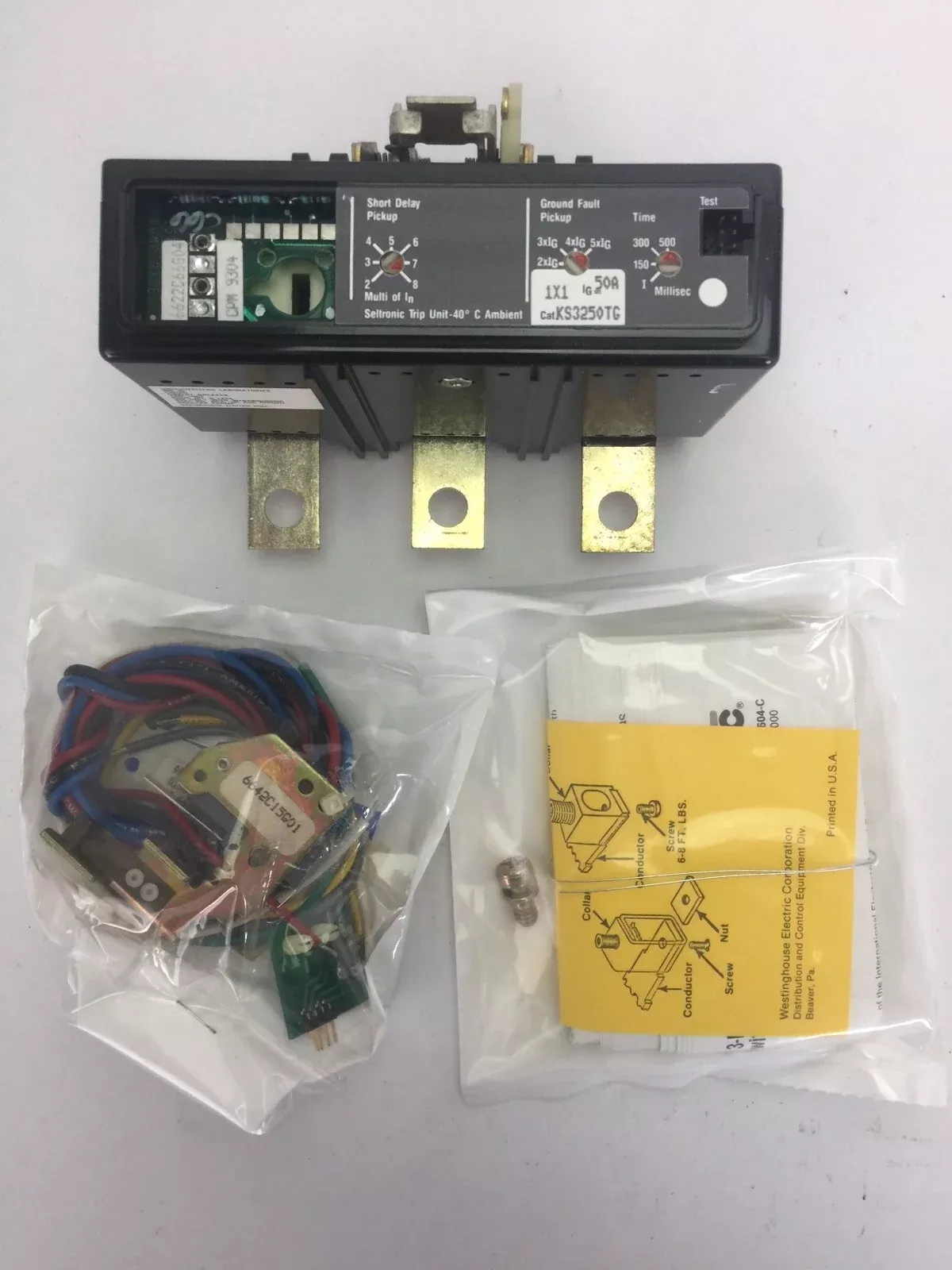 westinghouse-ks3250tg-electronic-ground-fault-trip-a1x3pk-aux-switch-6642c15g01 WESTINGHOUSE KS3250TG ELECTRONIC GROUND FAULT TRIP A1X3PK AUX SWITCH 6642C15G01