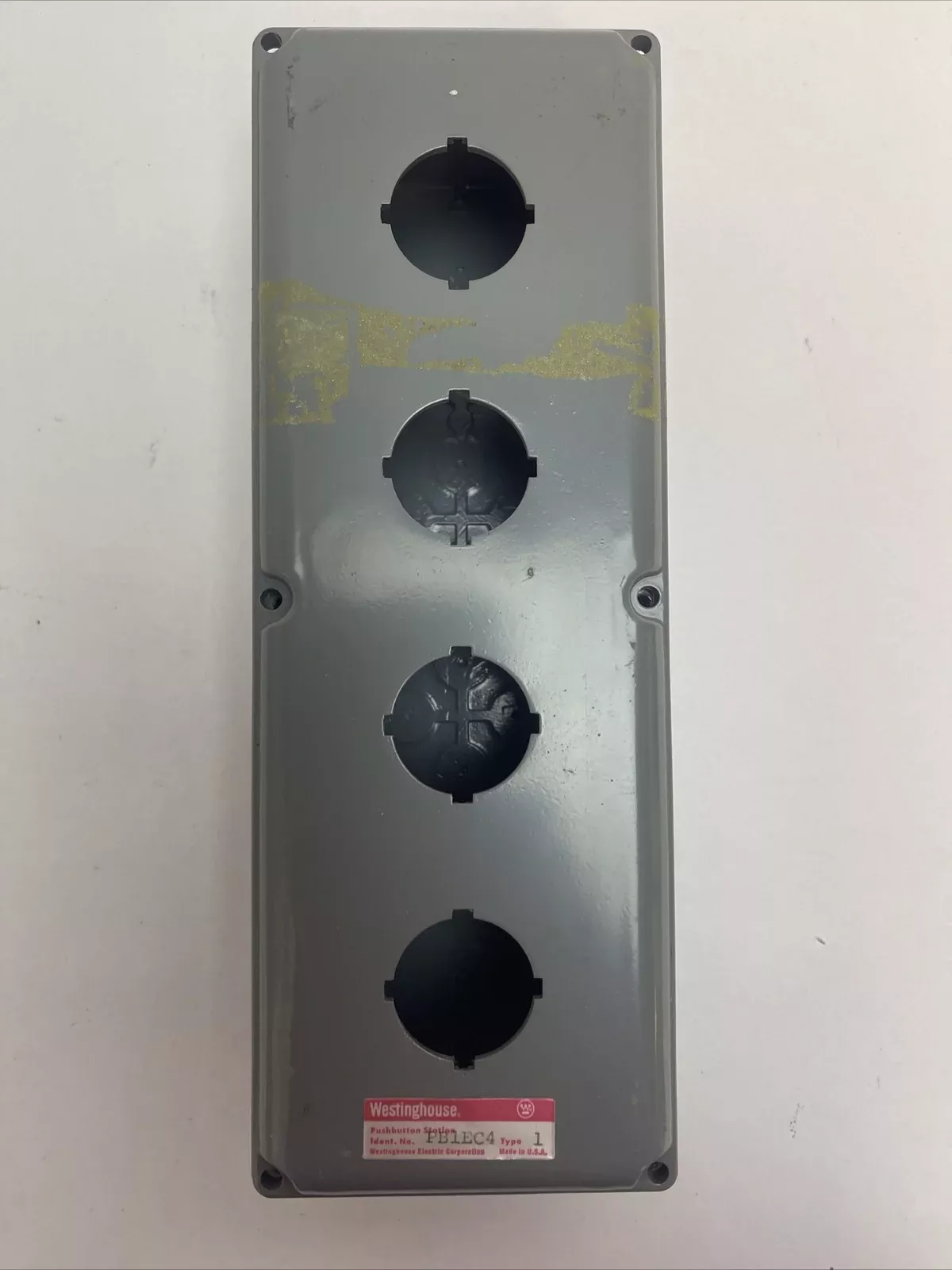 westinghouse-pb1eb4-pb1ec4-pushbutton-4-unit-enclosure-type-1 WESTINGHOUSE PB1EB4 PB1EC4 PUSHBUTTON 4 UNIT ENCLOSURE TYPE 1