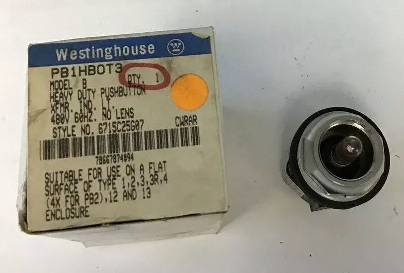 westinghouse-pb1hb0t3-pushbutton-heavy-duty-480v-60hz-model-b WESTINGHOUSE PB1HB0T3 PUSHBUTTON HEAVY DUTY 480V 60HZ MODEL B