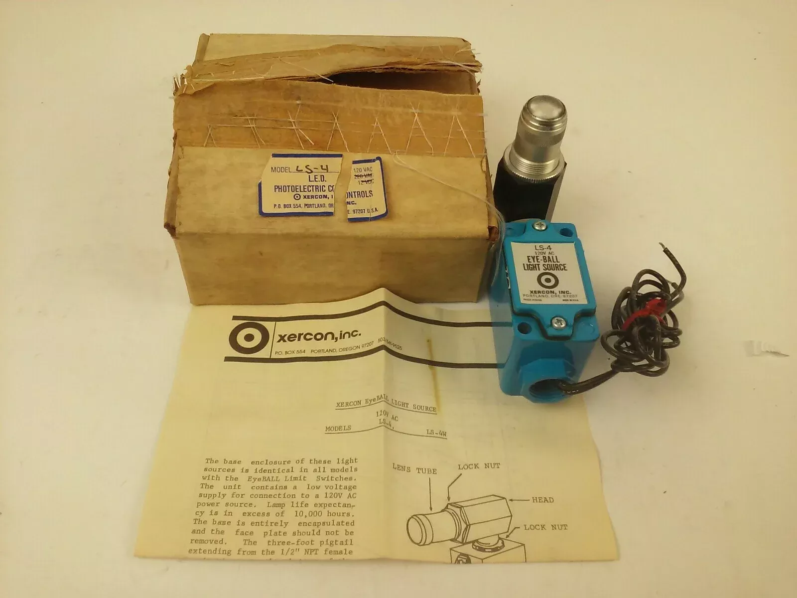xercon-ls-4-eye-ball-light-source-limit-switch-120vac-photoelectric-controls XERCON LS-4 EYE-BALL LIGHT SOURCE LIMIT SWITCH 120VAC, PHOTOELECTRIC CONTROLS