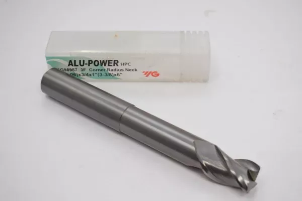 yg1-e5g98957-3-4-r-0-06-diameter-x-3-4-shank-x-1-loc-x-6-oal-alu-power-neck-h-37 YG1 E5G98957 | 3/4" (R 0.06) Diameter x 3/4" Shank x 1" LOC x 6" OAL Alu-Power Neck H-37 3 Flute High Performance Carbide Corner Radius End Mill